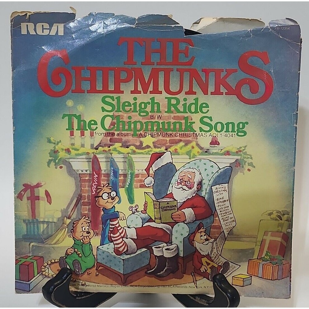THE CHIPMUNKS - Sleigh Ride - 45 rpm with Picture Sleeve - RCA 12354